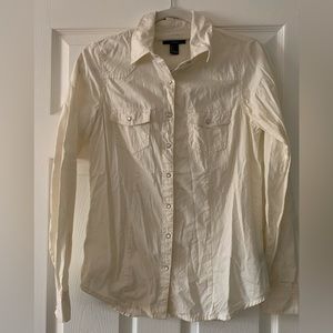 Cream forever 21 button down shirt size small